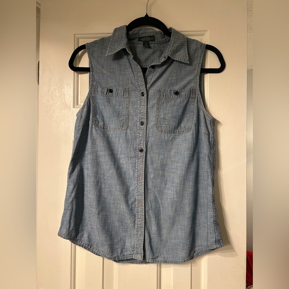 Lauren Ralph Lauren Tops - LAUREN Ralph Lauren women's sleeveless denim button down shirt
